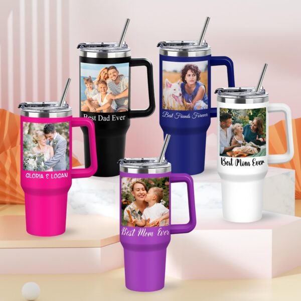 40 oz Stainless Steel Tumbler with Handle - Image 2